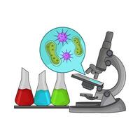 illustration of microscope with flask vector