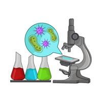 illustration of microscope with flask vector