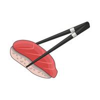 illustration of sushi and chopsticks vector