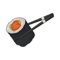 illustration of sushi and chopsticks vector