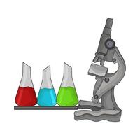 illustration of microscope with flask vector