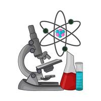 illustration of microscope with flask vector