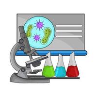 illustration of microscope with flask vector