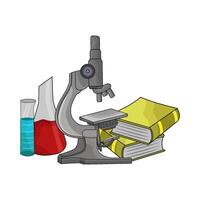 illustration of microscope with flask vector