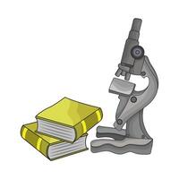illustration of microscope and book vector