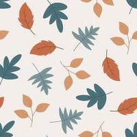Leaves seamless pattern background isolated in white background vector