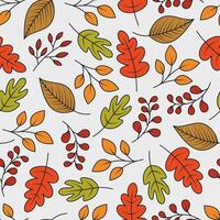 Leaves seamless pattern background isolated in white background vector