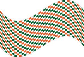 Checkerboard, chessboard, chess effect on india flag color banner background. illustration vector