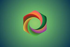 Hexagon design, simple hexagonal logo isolated on green background vector