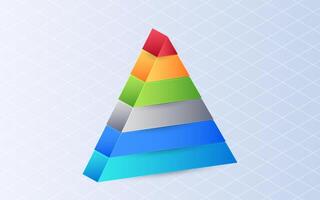 Isometric Pyramid graph on white background. Business Process Concept vector