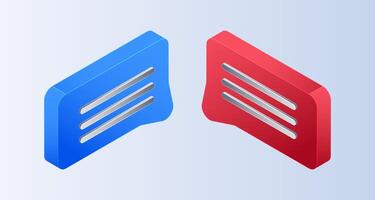 Isometric speech bubbles on white background, communication concept vector