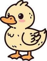 Cute duck cartoon isolated illustrations vector