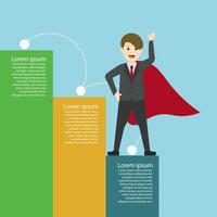 Infographic steps with business man. vector