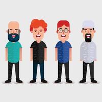 Set of men with different emotions. flat style. vector