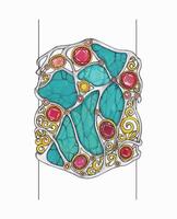 Jewelry design fancy art bangle sketch by hand drawing on paper make graphic . vector