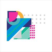 Abstract geometric corner shape in flat design vector