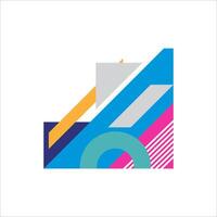 Abstract geometric corner shape in flat design vector