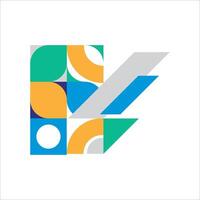 Abstract geometric corner shape in flat design vector