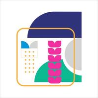 Abstract geometric corner shape in flat design vector