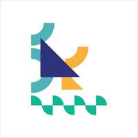 Abstract geometric corner shape in flat design vector