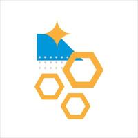 Abstract geometric corner shape in flat design vector