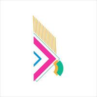 Abstract geometric corner shape in flat design vector