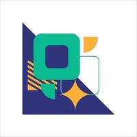 Abstract geometric corner shape in flat design vector