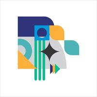Abstract geometric corner shape in flat design vector
