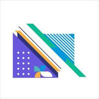 Abstract geometric corner shape in flat design vector