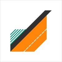 Modern Abstract Corner Shape Element vector