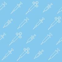 Outline Collection of Syringe Seamless Pattern illustration Design vector