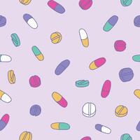 Bunch of Pill Seamless Pattern illustration Design vector