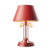 Red table lamp on transparent background png