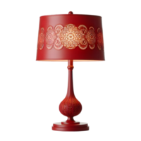 Red table lamp on transparent background png