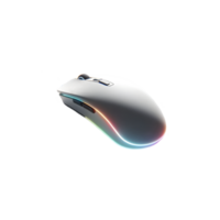 White computer mouse with a rainbow light isolated from background png