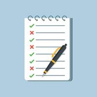 To do list or planning icon in flat style. Paper sheet with clipboard illustration on isolated background. Checkbox plan sign business concept. vector