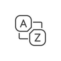 Glossary book icon in flat style. Guidebook encyclopedia illustration on isolated background. A-Z notebook sign business concept. vector