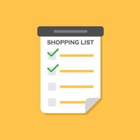Shopping list icon in flat style. Memo pages illustration on isolated background. Daily planner sign business concept. vector