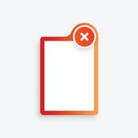 Negative list or planning icon in flat style. Paper sheet with cons clipboard illustration on isolated background. Checkbox plan sign business concept. vector