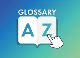 Glossary book icon in flat style. Guidebook encyclopedia illustration on isolated background. A-Z notebook sign business concept. vector