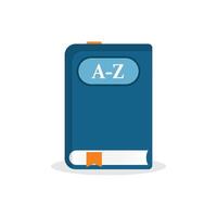 Glossary book icon in flat style. Guidebook encyclopedia illustration on isolated background. A-Z notebook sign business concept. vector