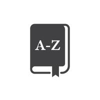 Glossary book icon in flat style. Guidebook encyclopedia illustration on isolated background. A-Z notebook sign business concept. vector