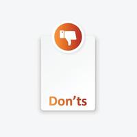 Negative list or planning icon in flat style. Paper sheet with cons clipboard illustration on isolated background. Checkbox plan sign business concept. vector