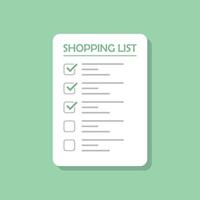 Shopping list icon in flat style. Memo pages illustration on isolated background. Daily planner sign business concept. vector