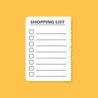 Shopping list icon in flat style. Memo pages illustration on isolated background. Daily planner sign business concept. vector