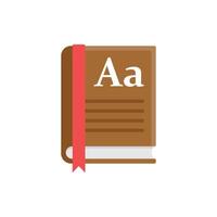 Glossary book icon in flat style. Guidebook encyclopedia illustration on isolated background. A-Z notebook sign business concept. vector