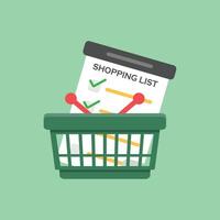 Shopping list icon in flat style. Memo pages illustration on isolated background. Daily planner sign business concept. vector