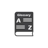 Glossary book icon in flat style. Guidebook encyclopedia illustration on isolated background. A-Z notebook sign business concept. vector