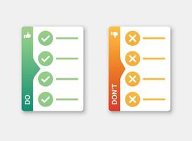 Do and dont icon in flat style. Dos and Don'ts illustration on isolated background. Pros and Cons sign business concept. vector