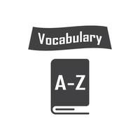 Glossary book icon in flat style. Guidebook encyclopedia illustration on isolated background. A-Z notebook sign business concept. vector
